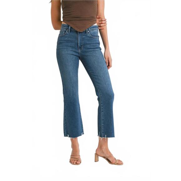 NEW JBD. high rise crop flare jeans in dark denim - Picture 3 of 3